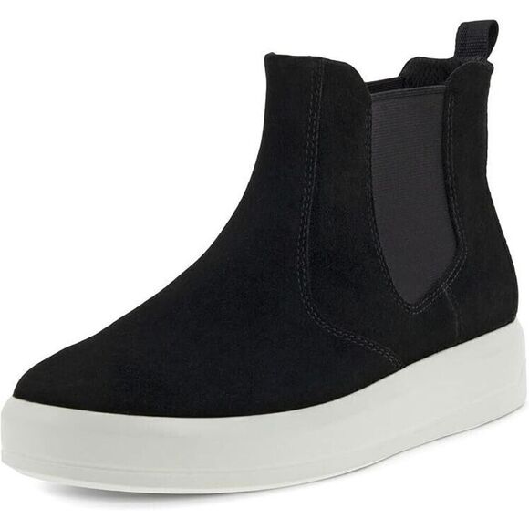 ECCO SOFT 9 Sz 9-9.5/40 Chelsea Boot Women Black Suede Ankle Comfort Booties New - Picture 3 of 9